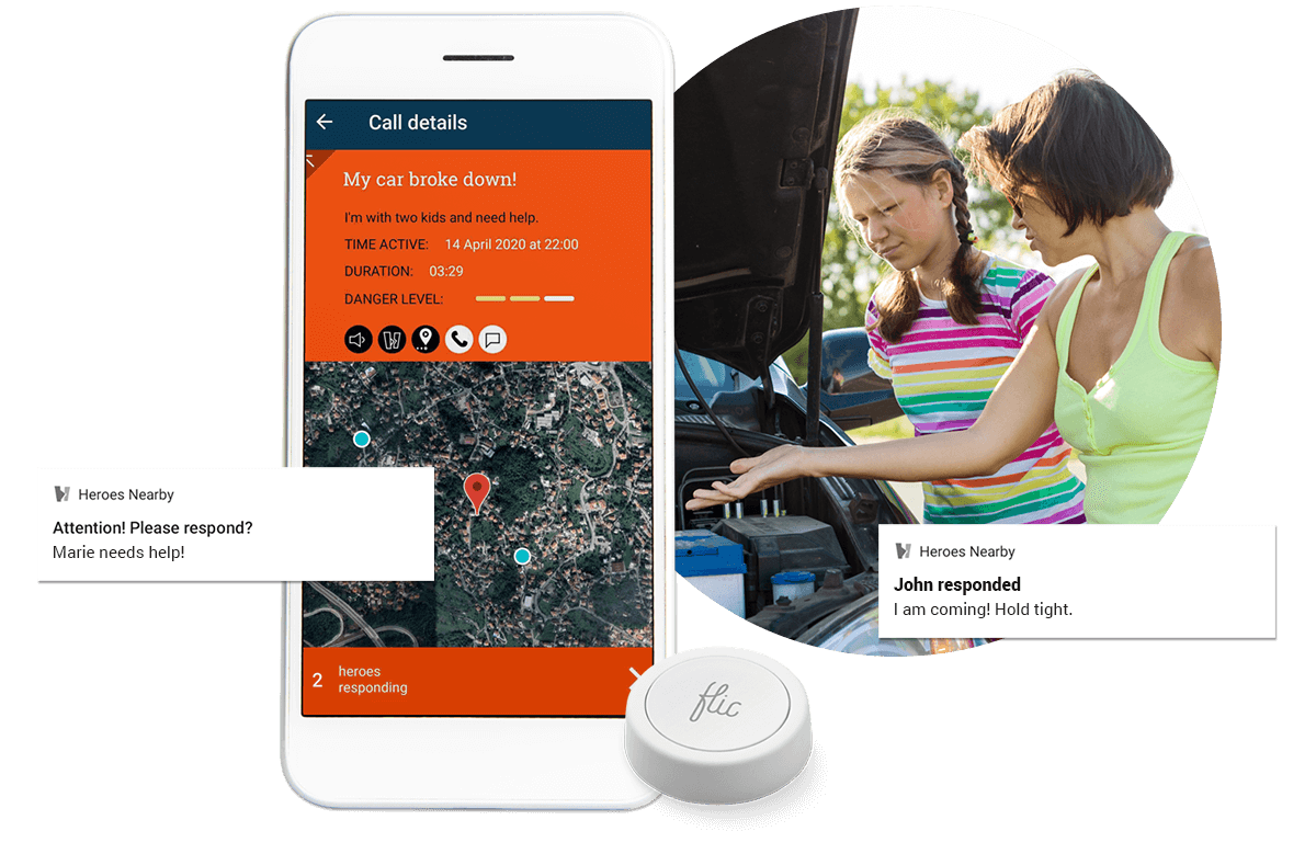 Qdrome mobile app. Inbuild GPS tracking, reporting & responding functionalities
