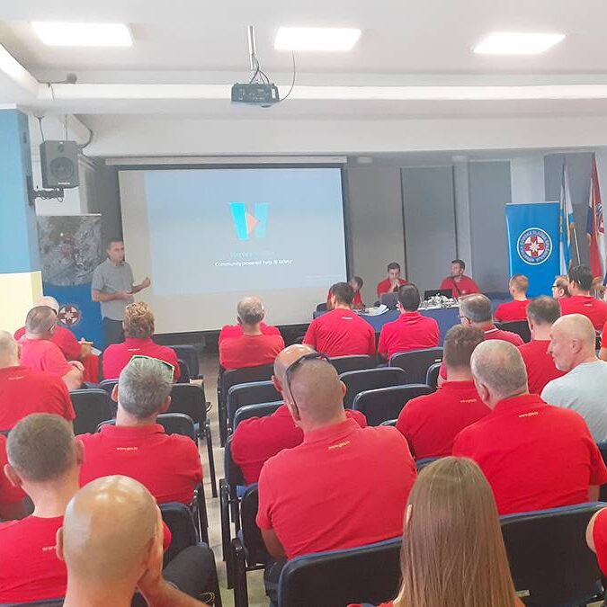 Heroes Nearby presenting to Croatian Mountain Rescue Service